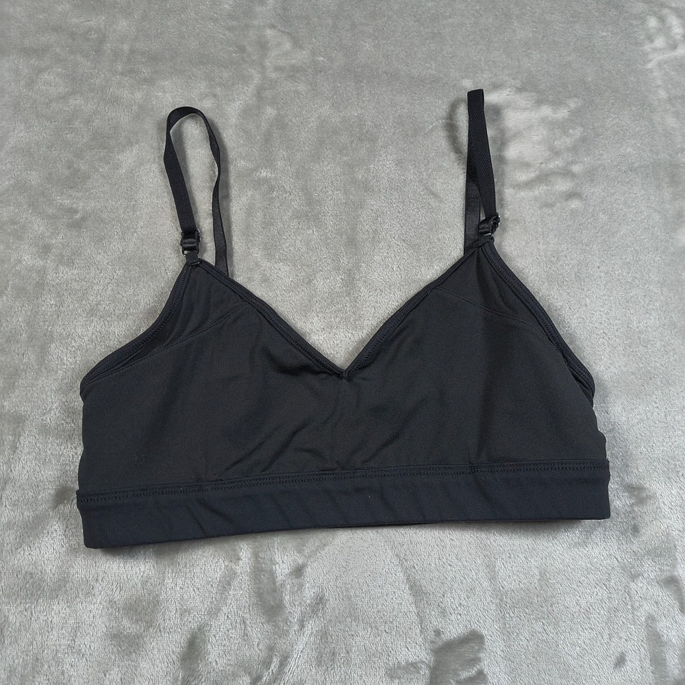 Alo Yoga Bralette Womens Small Black Wireless Adjustable Straps Lounge Top Gym